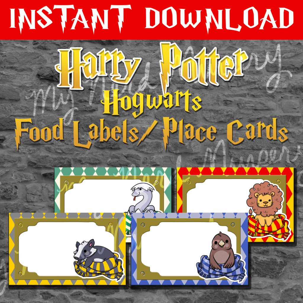 Harry Potter Party Hogwarts Food Labels • My Nerd Nursery