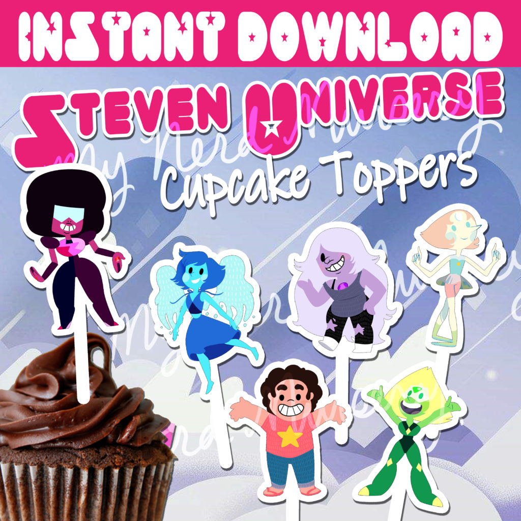 Steven Universe Party Cupcake Toppers • My Nerd Nursery