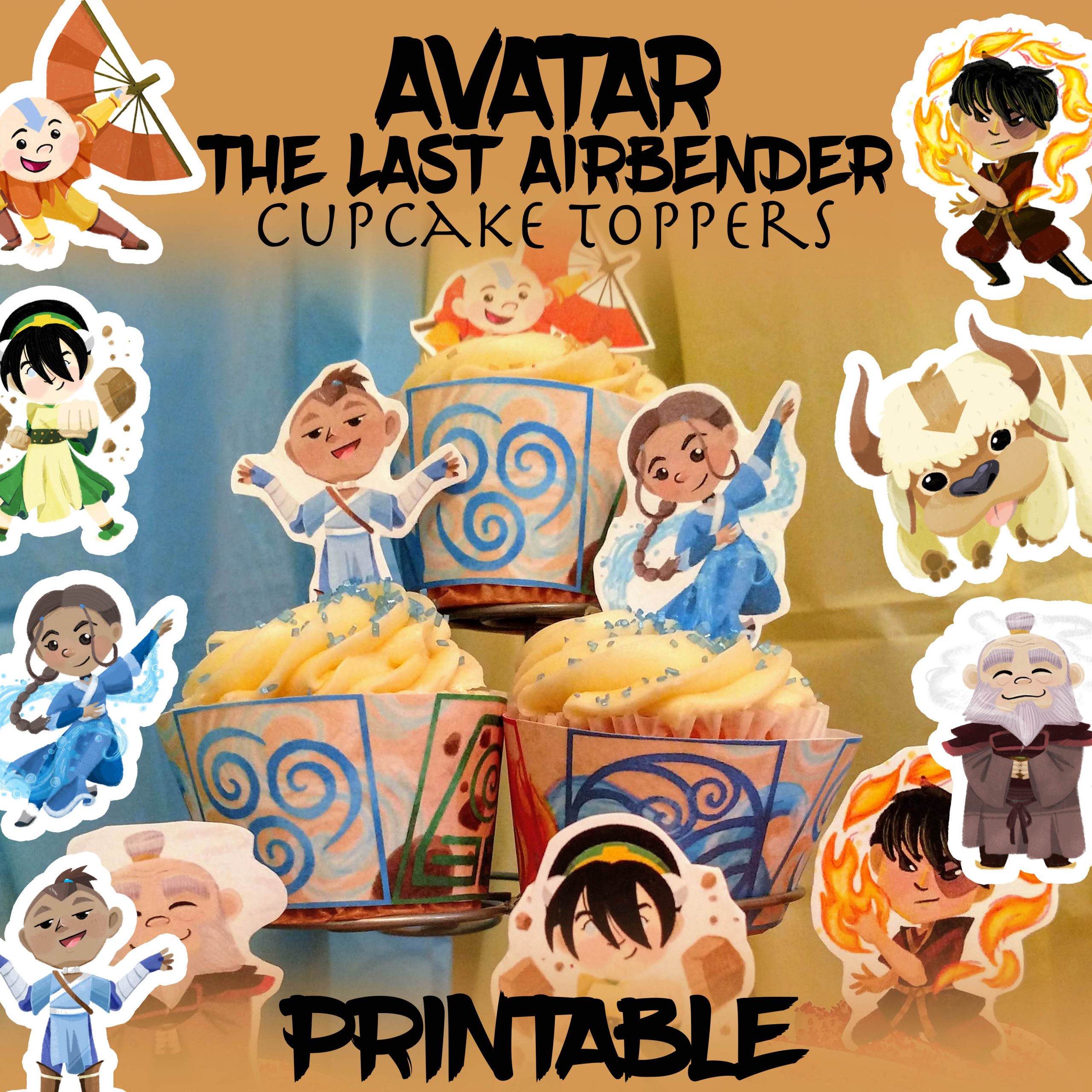 Download Avatar The Last Airbender Party Cupcake Toppers My Nerd Nursery