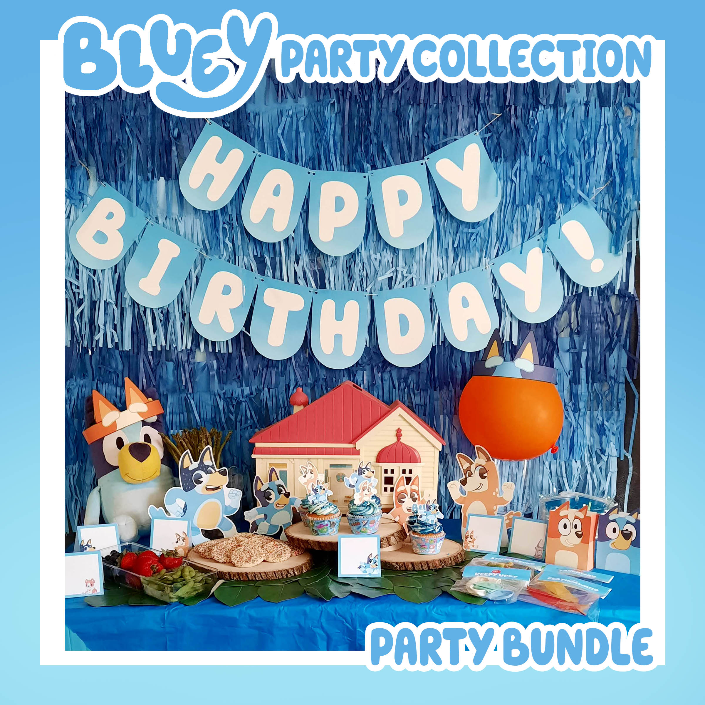Bluey Dog Happy Birthday Banner - Blue Dog Birthday Party Supplies, Bluey  Birthday Decorations, Birthday Decorations, Birthday Banner, Bluey Party