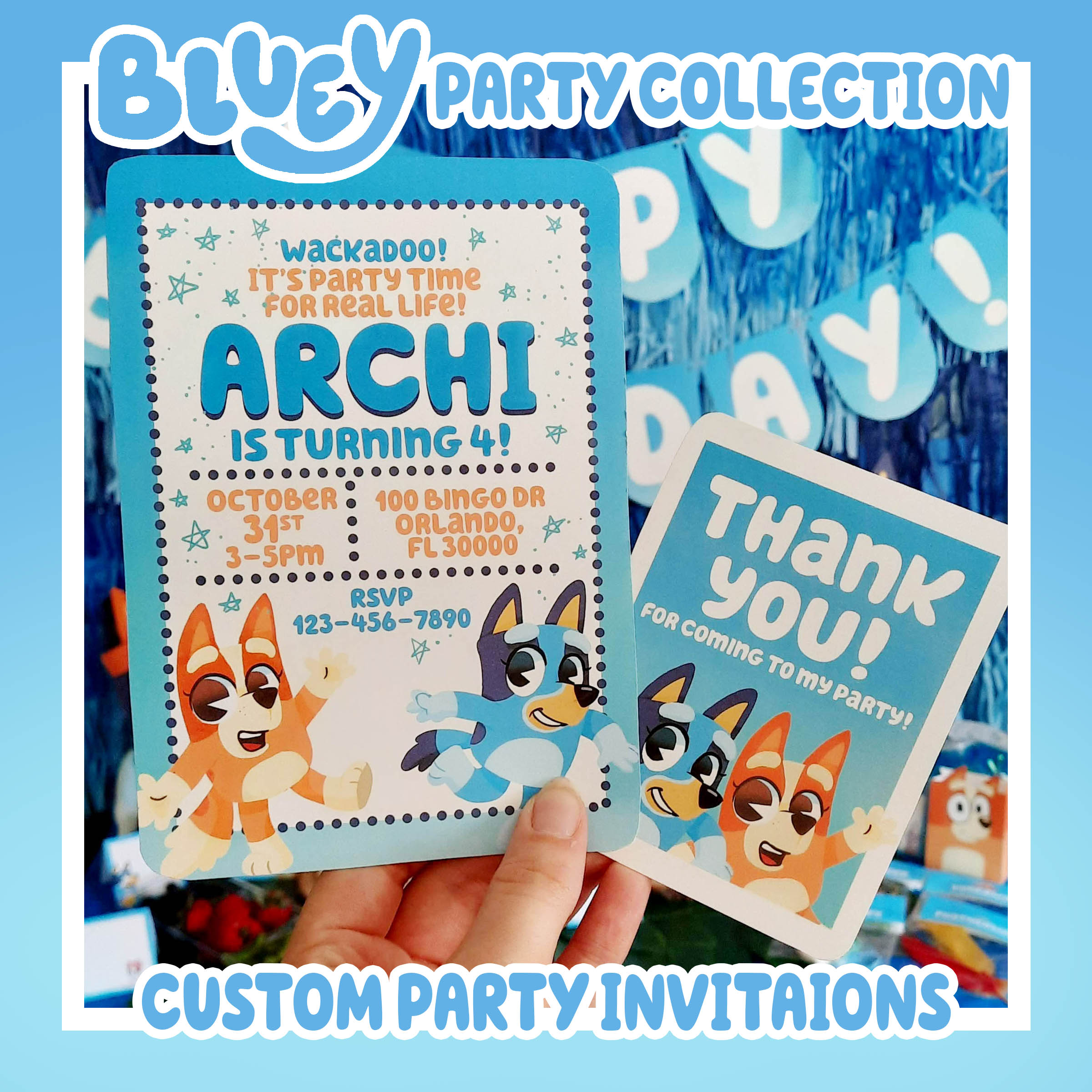 30 Bluey Party Supplies: Invitations, Decorations, Party Favors, & More